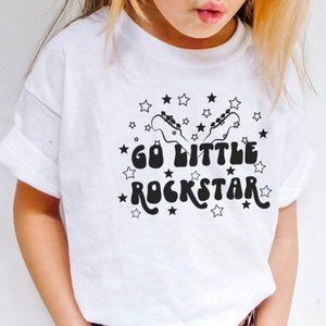 KIDS GO LITTLE ROCKSTAR Handmade Graphic Tee